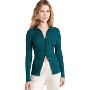 Vince Teal Ribbed Cardigan XS